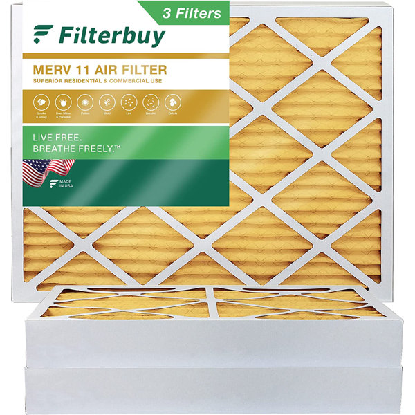 Filterbuy MERV 11 Air Filter, Pleated HVAC AC Furnace Filters